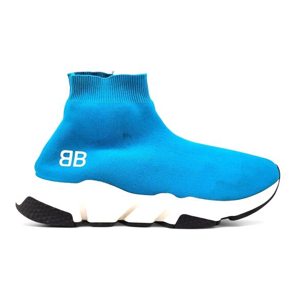 Balenciaga Blue Speed Sock Knit Women's Sneakers 525719 W05G0 4605 EU 40 US 10 - Picture 2 of 7